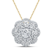 Load image into Gallery viewer, Radiant Diamond Brilliance Pendant | 10kt Yellow Gold Womens Round Diamond Cluster Pendant 1/2 Cttw product  Top View from Splendid Jewellery