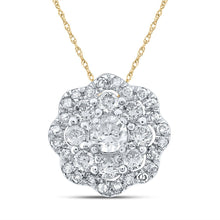 Load image into Gallery viewer, Radiant Cluster of Diamonds Pendant | 10kt Yellow Gold Womens Round Diamond Cluster Pendant 1/4 Cttw | Splendid Jewellery product  Top View from Splendid Jewellery