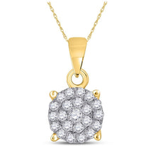 Load image into Gallery viewer, 10kt Yellow Gold Diamond Cluster Pendant: A Mesmerizing Masterpiece of Elegance and Romance product  Top View from Splendid Jewellery