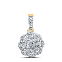 Load image into Gallery viewer, Radiant Love: 10kt Yellow Gold Diamond Cluster Pendant product  Top View from Splendid Jewellery