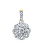 Radiant Love: 10kt Yellow Gold Diamond Cluster Pendant product  Top View from Splendid Jewellery