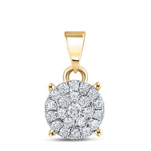 Load image into Gallery viewer, Radiant Elegance: 10kt Yellow Gold Diamond Cluster Pendant product  Top View from Splendid Jewellery