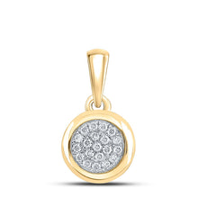 Load image into Gallery viewer, Radiant Elegance: 10kt Yellow Gold Womens Round Diamond Cluster Pendant 1/6 Cttw product  Top View from Splendid Jewellery
