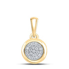 Radiant Elegance: 10kt Yellow Gold Womens Round Diamond Cluster Pendant 1/6 Cttw product  Top View from Splendid Jewellery