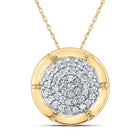 Radiant Brilliance: 10kt Yellow Gold Diamond Cluster Pendant product  Top View from Splendid Jewellery
