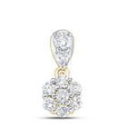 10kt Yellow Gold Diamond Blossom Pendant | Splendid Jewellery product  Top View from Splendid Jewellery