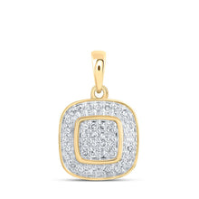 Load image into Gallery viewer, Captivating Brilliance: 10kt Yellow Gold Diamond Square Pendant - Alternate view 1 from Splendid Jewellery