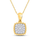 Radiant Brilliance: 10kt Yellow Gold Diamond Cluster Pendant - Top View