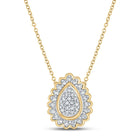 10kt Yellow Gold Diamond Teardrop Cluster Pendant - A Captivating Elegance - Top View