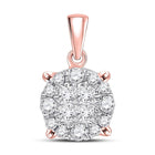 14kt Rose Gold Princess Diamond Cluster Pendant: A Captivating Masterpiece - Top View