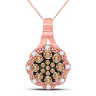Enchanting Brown Diamond Cluster Pendant - Top View