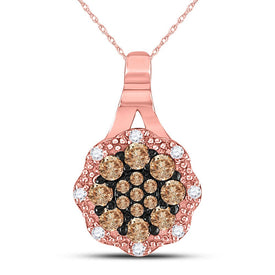 Enchanting Brown Diamond Cluster Pendant - Top View