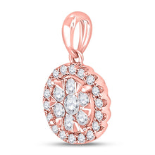 Load image into Gallery viewer, Captivating Rose Gold Diamond Blossom Pendant - Side View