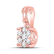 Load image into Gallery viewer, 14kt Rose Gold Floral Brilliance Pendant - Side View
