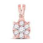 14kt Rose Gold Floral Brilliance Pendant - Top View