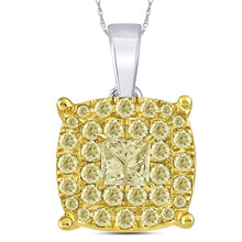 Load image into Gallery viewer, Radiant Love Diamond Cluster Pendant - Top View