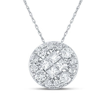 Load image into Gallery viewer, Princess Brilliance Diamond Cluster Pendant - Top View