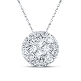 Princess Brilliance Diamond Cluster Pendant - Top View