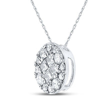 Load image into Gallery viewer, Princess Brilliance Diamond Cluster Pendant - Side View
