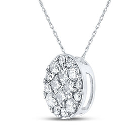 Princess Brilliance Diamond Cluster Pendant - Side View