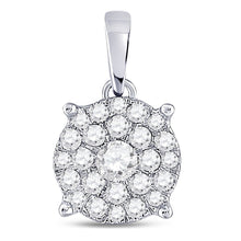 Load image into Gallery viewer, 14kt White Gold Radiant Diamond Cluster Pendant - Top View