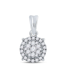 Load image into Gallery viewer, 14kt White Gold Enchanting Diamond Halo Cluster Pendant - Top View
