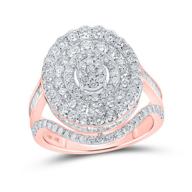 Radiant Rose Gold Baguette Diamond Cluster Ring | 2-3/8 Cttw | Splendid Jewellery - Alternate view 1 from Splendid Jewellery