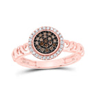 Captivating Brown Diamond Cluster Ring in 10kt Rose Gold Top view from the 10Kt Rose Gold Womens Round Brown Diamond Cluster Ring 1 4 Cttwpin230036 collection by Splendid Jewellery