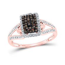 Load image into Gallery viewer, Captivating Brown Diamond Cluster Ring in 10kt Rose Gold - Alternate view 1 from Splendid Jewellery