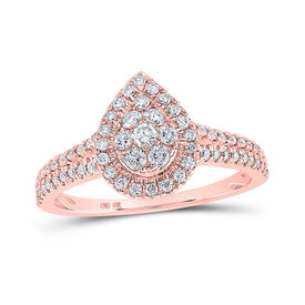 Rose Gold Teardrop Diamond Cluster Ring - Captivating Brilliance - Alternate view 1 from Splendid Jewellery