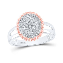 Load image into Gallery viewer, 10kt Two-tone Gold Diamond Cluster Ring: A Mesmerizing Masterpiece by Splendid Jewellery - Alternate view 1 from Splendid Jewellery