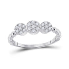 Dazzling Triple Cluster Diamond Ring in 10kt White Gold Top view from the 10Kt White Gold Womens Round Diamond Beaded Triple Cluster Ring 1 3 Cttwpin282703 collection by Splendid Jewellery