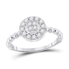 Load image into Gallery viewer, Captivating Brilliance Diamond Cluster Ring Top view from the 10Kt White Gold Womens Round Diamond Circle Cluster Ring 1 3 Cttwpin282708 collection by Splendid Jewellery
