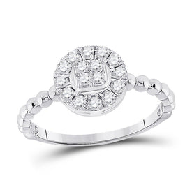 Captivating Brilliance Diamond Cluster Ring Top view from the 10Kt White Gold Womens Round Diamond Circle Cluster Ring 1 3 Cttwpin282708 collection by Splendid Jewellery