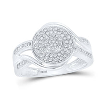 Load image into Gallery viewer, Captivating Brilliance: 10kt White Gold Diamond Circle Cluster Ring Top view from the 10Kt White Gold Womens Round Diamond Circle Cluster Ring 1 4 Cttwpin286491 collection by Splendid Jewellery