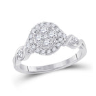 Radiant Brilliance Diamond Cluster Ring Top view from the 10Kt White Gold Womens Round Diamond Cluster Halo Ring 1 2 Cttwpin287522 collection by Splendid Jewellery