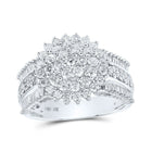 Radiant Brilliance Diamond Cluster Ring Top view from the 10Kt White Gold Womens Round Diamond Cluster Ring 1 1 2 Cttwpin214710 collection by Splendid Jewellery