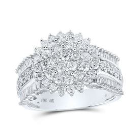 Radiant Brilliance Diamond Cluster Ring Top view from the 10Kt White Gold Womens Round Diamond Cluster Ring 1 1 2 Cttwpin214710 collection by Splendid Jewellery