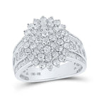 Radiant Brilliance Diamond Cluster Ring Top view from the 10Kt White Gold Womens Round Diamond Cluster Ring 1 1 2 Cttwpin214719 collection by Splendid Jewellery