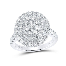 Load image into Gallery viewer, Captivating Brilliance: 10kt White Gold Womens Round Diamond Cluster Ring 1-7/8 Cttw Top view from the 10Kt White Gold Womens Round Diamond Cluster Ring 1 7 8 Cttwpin219622 collection by Splendid Jewellery