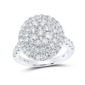 Captivating Brilliance: 10kt White Gold Womens Round Diamond Cluster Ring 1-7/8 Cttw Top view from the 10Kt White Gold Womens Round Diamond Cluster Ring 1 7 8 Cttwpin219622 collection by Splendid Jewellery