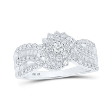 Load image into Gallery viewer, The Dazzling Diamond Delight Ring Top view from the 10Kt White Gold Womens Round Diamond Cluster Ring 1 Cttwpin214766 collection by Splendid Jewellery
