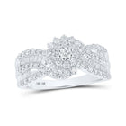 The Dazzling Diamond Delight Ring Top view from the 10Kt White Gold Womens Round Diamond Cluster Ring 1 Cttwpin214766 collection by Splendid Jewellery
