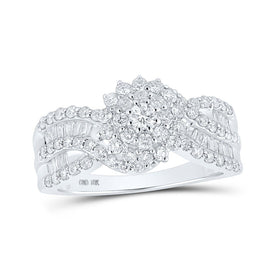 The Dazzling Diamond Delight Ring Top view from the 10Kt White Gold Womens Round Diamond Cluster Ring 1 Cttwpin214766 collection by Splendid Jewellery