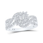 Dazzling Brilliance: 10kt White Gold Womens Round Diamond Cluster Ring 1 Cttw Top view from the 10Kt White Gold Womens Round Diamond Cluster Ring 1 Cttwpin214505 collection by Splendid Jewellery