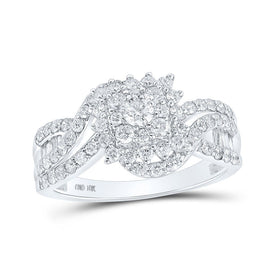 Dazzling Brilliance: 10kt White Gold Womens Round Diamond Cluster Ring 1 Cttw Top view from the 10Kt White Gold Womens Round Diamond Cluster Ring 1 Cttwpin214505 collection by Splendid Jewellery