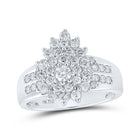 Dazzling Diamond Brilliance Ring | 10kt White Gold Womens Round Diamond Cluster Ring 1 Cttw | Splendid Jewellery Top view from the 10Kt White Gold Womens Round Diamond Cluster Ring 1 Cttwpin214768 collection by Splendid Jewellery