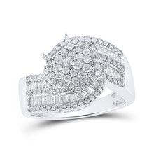 Load image into Gallery viewer, Splendid Jewellery Diamond Cluster Ring: A Dazzling Display of Elegance and Sophistication Top view from the 10Kt White Gold Womens Round Diamond Cluster Ring 1 Cttwpin218879 collection by Splendid Jewellery