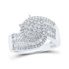 Splendid Jewellery Diamond Cluster Ring: A Dazzling Display of Elegance and Sophistication Top view from the 10Kt White Gold Womens Round Diamond Cluster Ring 1 Cttwpin218879 collection by Splendid Jewellery