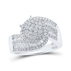 Splendid Jewellery Diamond Cluster Ring: A Dazzling Display of Elegance and Sophistication Top view from the 10Kt White Gold Womens Round Diamond Cluster Ring 1 Cttwpin218879 collection by Splendid Jewellery
